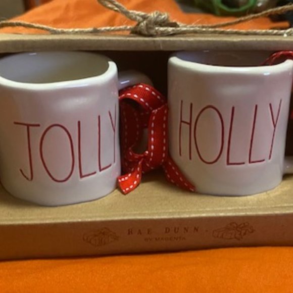 Rae Dunn Other - Rae Dunn Holly and Jolly Christmas mugs